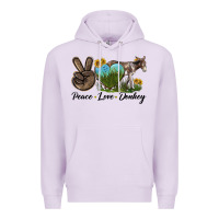 Lilac Peace Love Donkey Premium Hoodie - LillyAllenDesigns