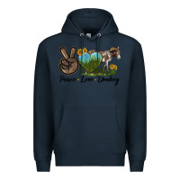 Navy Peace Love Donkey Premium Hoodie - LillyAllenDesigns