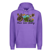Purple Peace Love Donkey Premium Hoodie - LillyAllenDesigns
