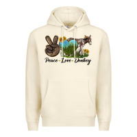 Sandshell Peace Love Donkey Premium Hoodie - LillyAllenDesigns