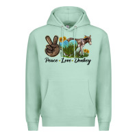 Seafoam Peace Love Donkey Premium Hoodie - LillyAllenDesigns