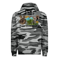 Slate Camo Peace Love Donkey Premium Hoodie - LillyAllenDesigns
