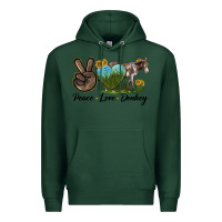 Sports Green Peace Love Donkey Premium Hoodie - LillyAllenDesigns