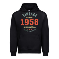 Black Vintage Since 1958 - 64th Birthday Retro Classic Urban Hoodie - linhVisuals