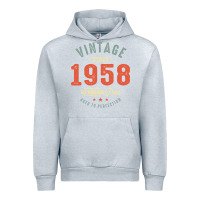 Heather Grey Vintage Since 1958 - 64th Birthday Retro Classic Urban Hoodie - linhVisuals