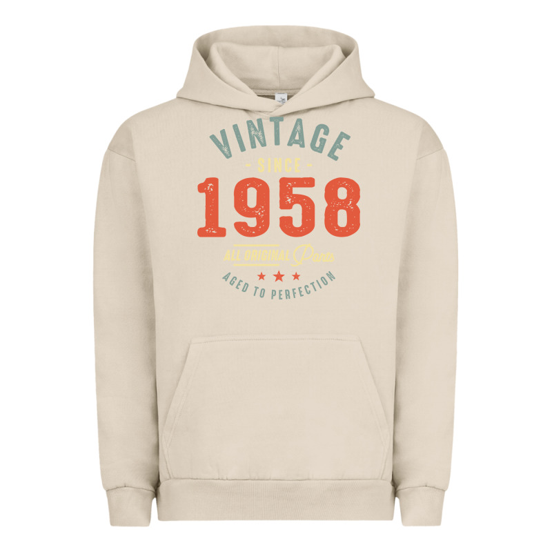 Vintage Since 1958 - 64th Birthday Retro Classic Urban Hoodie by linhVisuals | Teevron