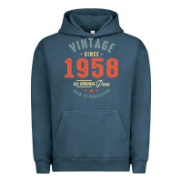 Pigment Midnight Navy Vintage Since 1958 - 64th Birthday Retro Classic Urban Hoodie - linhVisuals