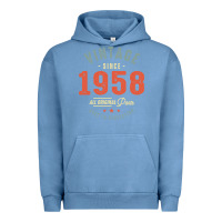 Pigment Pebble Blue Vintage Since 1958 - 64th Birthday Retro Classic Urban Hoodie - linhVisuals