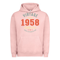 Pigment Salmon Vintage Since 1958 - 64th Birthday Retro Classic Urban Hoodie - linhVisuals