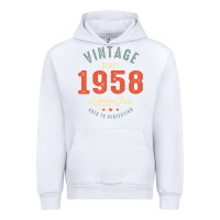 White Vintage Since 1958 - 64th Birthday Retro Classic Urban Hoodie - linhVisuals