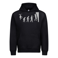Black funny rock climbing evolution Urban Hoodie - linhVisuals