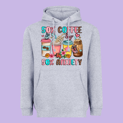 Half Teacher Half Coffee Heavyweight Hoodie Designed By Jahusdesignshop