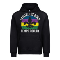 Black laissez les bons temps rouler gift mardi gras masquerade t shirt Urban Hoodie - linhVisuals