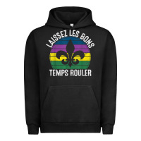 Pigment Black laissez les bons temps rouler gift mardi gras masquerade t shirt Urban Hoodie - linhVisuals