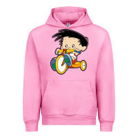 Fuchsia Pink bobby on his bike   bobbys world Urban Hoodie - linhVisuals
