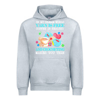 Heather Grey yarn t  shirt in my dream world yarn is free, coffee is healthy and cr Urban Hoodie - linhVisuals