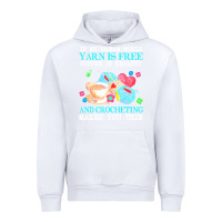 White yarn t  shirt in my dream world yarn is free, coffee is healthy and cr Urban Hoodie - linhVisuals