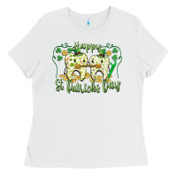 White Happy St. Patrick's Day Tooth Dentist Ladies Tee - CowGirlArtShop