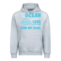 Heather Grey into the ocean i go to find my soul Urban Hoodie - linhVisuals