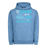 Pigment Pebble Blue into the ocean i go to find my soul Urban Hoodie - linhVisuals
