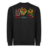 Black peace love fiesta ado Heavyweight Sweatshirt - AdoDesignShop