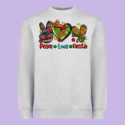 Peace Love Fiesta Ado Heavyweight Sweatshirt Designed By Adodesignshop