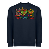 Navy peace love fiesta ado Heavyweight Sweatshirt - AdoDesignShop