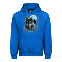 Cobalt t shirt, grey wolf hunting ground, icy moon, forest, galaxy Urban Hoodie - linhVisuals