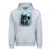 Heather Grey t shirt, grey wolf hunting ground, icy moon, forest, galaxy Urban Hoodie - linhVisuals