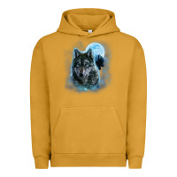 Pigment Peanut Butter t shirt, grey wolf hunting ground, icy moon, forest, galaxy Urban Hoodie - linhVisuals