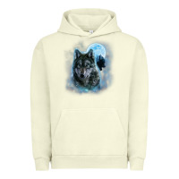 Pigment Pistachio t shirt, grey wolf hunting ground, icy moon, forest, galaxy Urban Hoodie - linhVisuals
