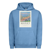 Pigment Pebble Blue Claude Monet 1888 Urban Hoodie - linhVisuals