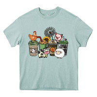 Arona Farm animal coffee cups Heavy Core Tee - HowdyJamesFarm
