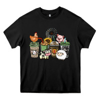 Black Farm animal coffee cups Heavy Core Tee - HowdyJamesFarm