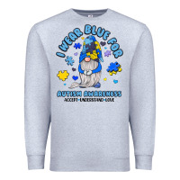 Heather Grey i wear blue for autism awareness Premium Sweatshirt - JahusDesignShop
