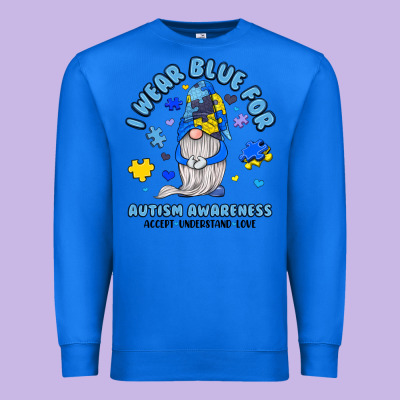 I Wear Blue For Autism Awareness Premium Sweatshirt Designed By Jahusdesignshop
