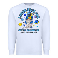 White i wear blue for autism awareness Premium Sweatshirt - JahusDesignShop