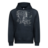 Navy middle earth map [tb] Urban Hoodie - linhVisuals
