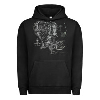 Pigment Black middle earth map [tb] Urban Hoodie - linhVisuals