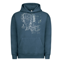Pigment Midnight Navy middle earth map [tb] Urban Hoodie - linhVisuals