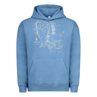Pigment Pebble Blue middle earth map [tb] Urban Hoodie - linhVisuals