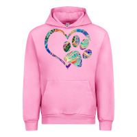 Fuchsia Pink dog paw print tie dye rainbow dog lover rescue retro 70s t shirt Urban Hoodie - linhVisuals