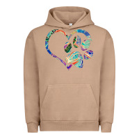 Pigment Burro dog paw print tie dye rainbow dog lover rescue retro 70s t shirt Urban Hoodie - linhVisuals