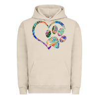 Pigment French Oak dog paw print tie dye rainbow dog lover rescue retro 70s t shirt Urban Hoodie - linhVisuals