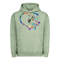 Pigment Oil Green dog paw print tie dye rainbow dog lover rescue retro 70s t shirt Urban Hoodie - linhVisuals