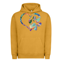 Pigment Peanut Butter dog paw print tie dye rainbow dog lover rescue retro 70s t shirt Urban Hoodie - linhVisuals