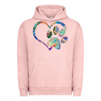 Pigment Salmon dog paw print tie dye rainbow dog lover rescue retro 70s t shirt Urban Hoodie - linhVisuals