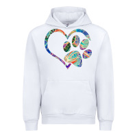White dog paw print tie dye rainbow dog lover rescue retro 70s t shirt Urban Hoodie - linhVisuals
