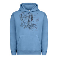 Pigment Pebble Blue middle earth map [tw] Urban Hoodie - linhVisuals