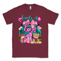 Burgundy Loads of love truck Valentine's Day Classic Tee - HowdyJamesFarm